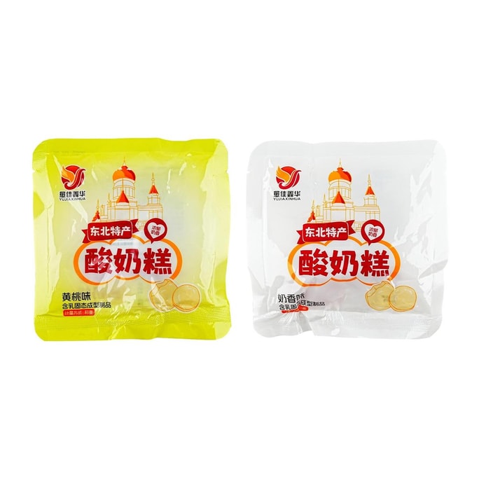 愈佳鑫华 东北特产酸奶糕 黄桃味*1+原味*1【爆火网红品 好吃无负担】【2口味组合装】