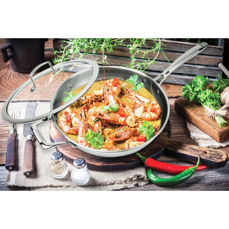 美国 MASTERPAN 不锈钢 不粘 三层 炒锅 带玻璃盖 12寸 (30cm) 预计3天内送达 10