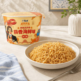 Garlic Seafood Flavor Dry Noodles 3.91 oz Spanish Style Flavor Travel