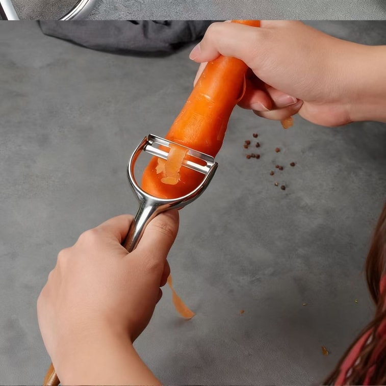 【中国直邮】 喜乐多优选 艺雅璐  水果削皮刀厨房不锈钢土豆刮皮刀削苹果皮神器(内2)1*包 3