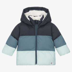 CARRÉMENT BEAU Baby Blue Hooded Puffer Jacket 9M
