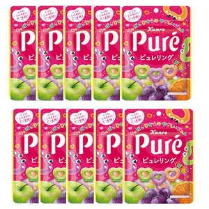 Pure Heart-shaped Juice Gummy Candy Three Kinds Of Fruit Flavors 63g*10 packs