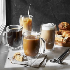 9-pc Mixed Set: Coffee mugs/Latte Mugs & Spoon Straws