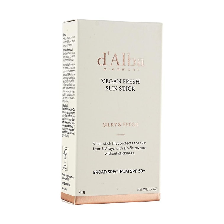 韩国D'ALBA黛尔珀 ​​纯素清爽防晒棒 SPF50+​ 20g 镇静舒缓 减油光 清爽不粘腻 敏感肌适用 3