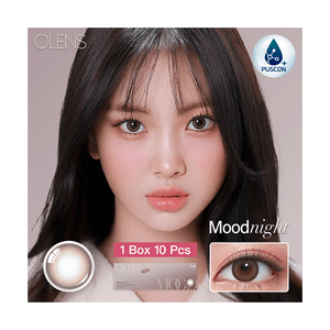 【中国直送】韓国製 O-LENS ムードナイトブラウン【ディアナイトブラウン】1日使い捨てカラーコンタクトレンズ（小径・マイクロブレンド）10枚入り