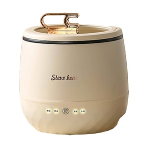 110V Mini multi-functional rice cooker for 1-2 people in the dormitory non-stick electric hot pot + steamer white 1.8L 1set