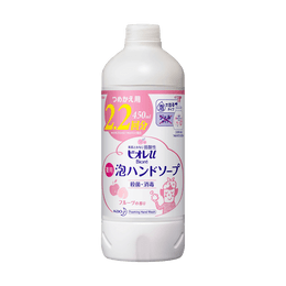 日本KAO花王 BIORE碧柔 泡沫洗手液補充裝替換裝 450ml 水果口味