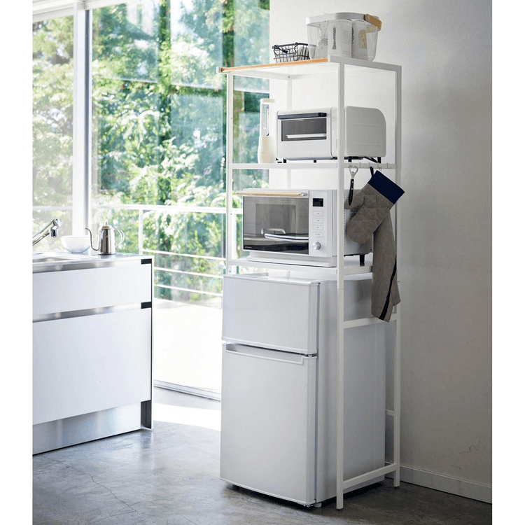 ホワイト冷蔵庫 4棚 山崎実業 67インチ冷蔵庫用棚 ホワイトスチール 1枚 (日本製) - Yami