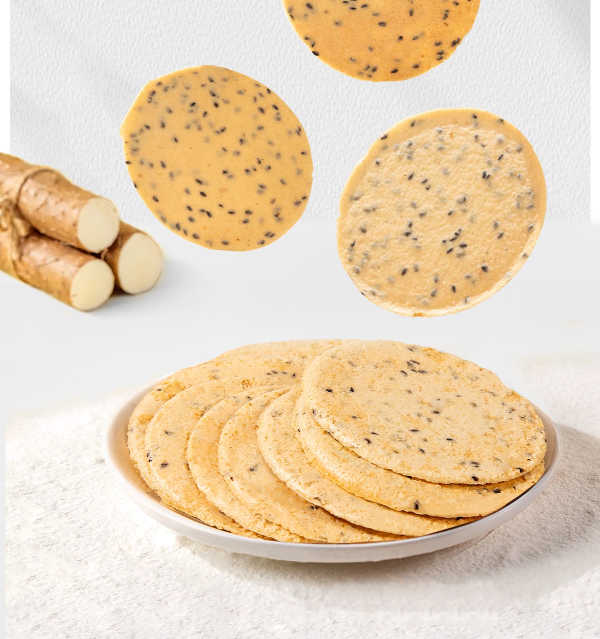 【中國直郵】 孕小飽 山藥芝麻薄餅 小吃營養孕期健康無添加蔗糖鐵棍300g/盒