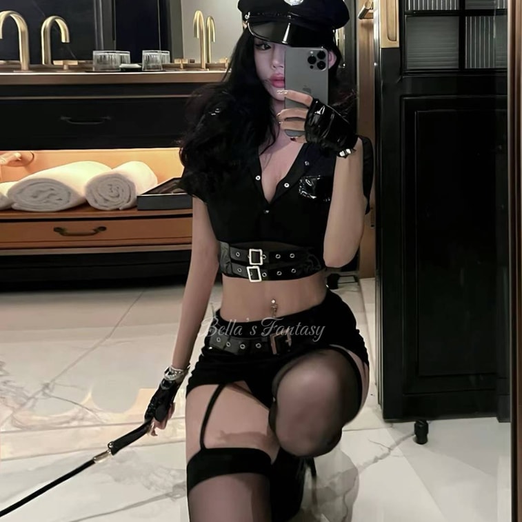 美國Bella’s Fantasy火辣制服誘惑COSPLAY性感女警警察制服官情趣內衣 黑色 均碼 1pc 5