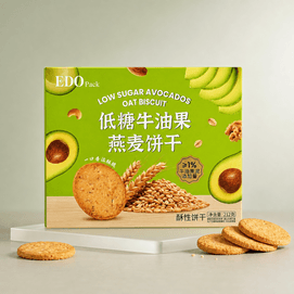 EDO PACK 低糖牛油果燕麦饼干 212g【低糖配方】【0反式脂肪】【酥脆可口】