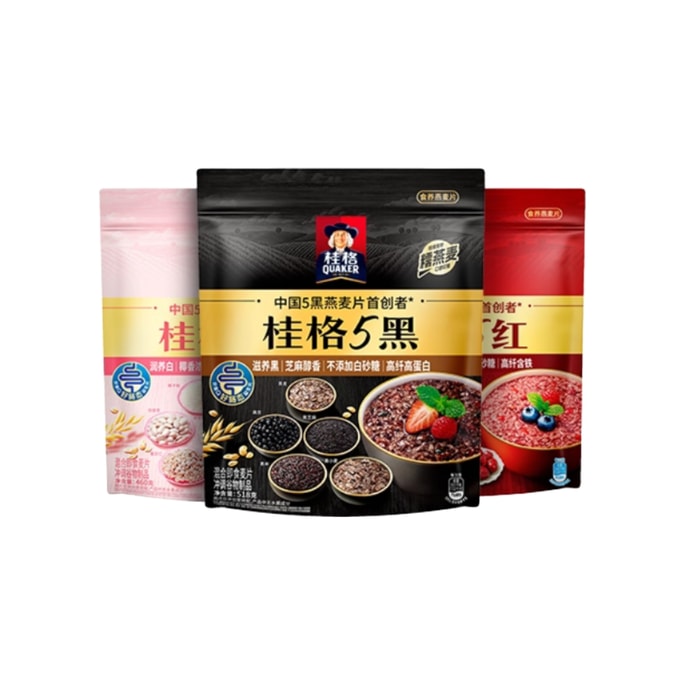 5 White 5 Red 5 Black Instant Mixed Oatmeal with Black Sesame Small Pack Breakfast Meal Replacement 30g*3 packs