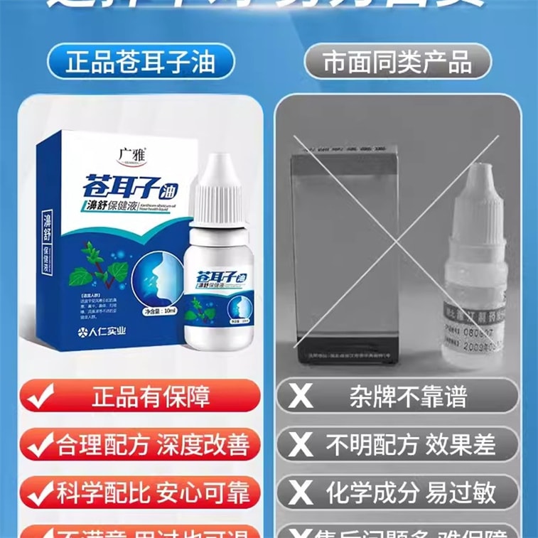 Xanthium Oil Bi Shu Health Care Liquid Nasal Drops Nasal Sensitivity Nasal Congestion Nose Itch 10ml/ Bottle Rhinitis 3