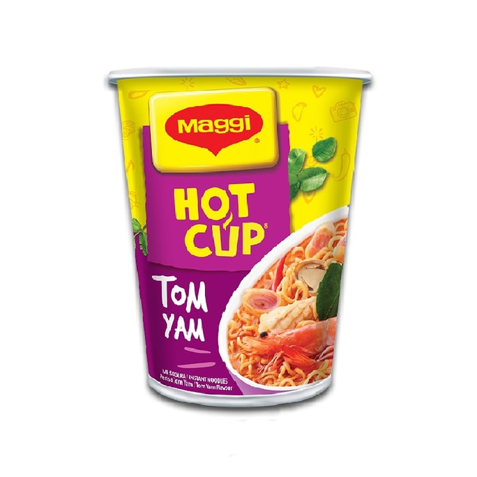 【マレーシア直送】マレーシア マギー ホットカップ インスタントラーメン トムヤム味 61g