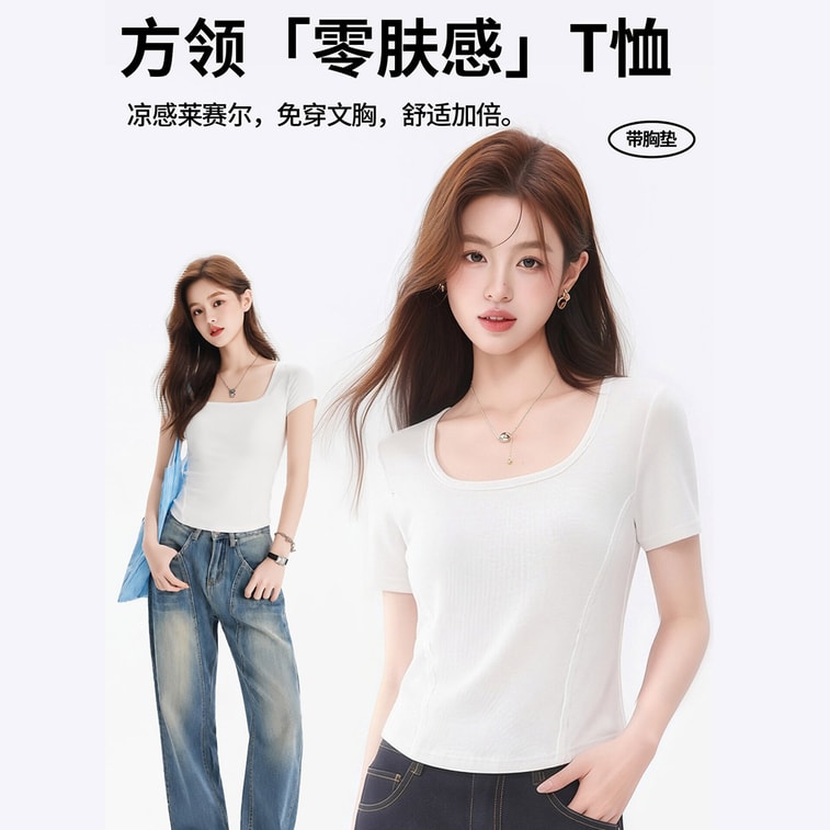 【미국 직배송】 HSPM 【10A 항균 쿨링감】 반팔 티셔츠 차콜 그레이 【내장 브라】 L 1개 여성용 민소매 이너웨어/아우터웨어 아이스 실크 탱크탑 상의 4