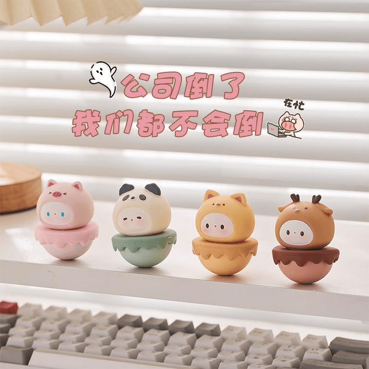Desktop Doll Cute Handmade Desktop Tumbler Happy Dog Repair 4.5cm*1 Pack 3