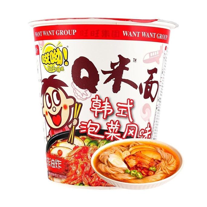 旺旺 哎呦Q米面 米粉方便面 韩式泡菜风味 73g【非油炸面饼】