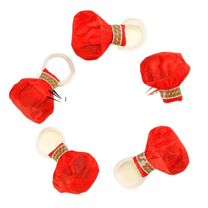 【中国直邮】 优禾的家 手抛彩带拉花彩条装饰礼炮跨年气氛道具生日烟花手持新年礼花9.5*7.5cm*5个