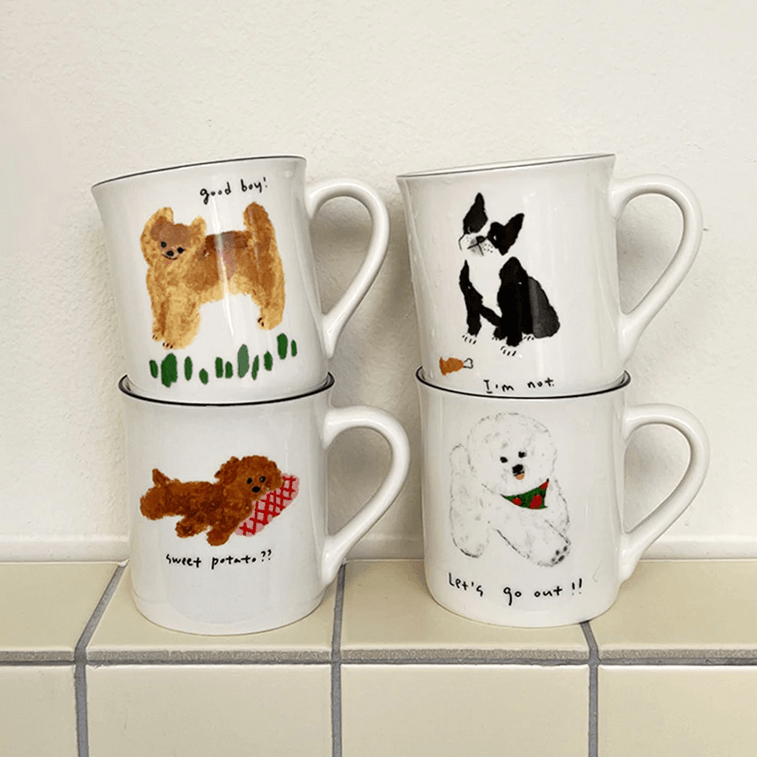 【Mug Set】Mummur Ceramic Plate French Bulldog 18cm 8