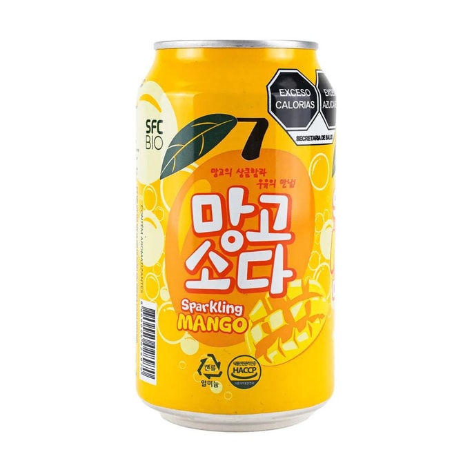 韩国SFC 碳酸汽水 果汁饮料 芒果味 350ml