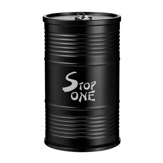 STOP ONE CA-AL1 帶蓋的便攜式汽車煙灰缸底部和頂部可拆卸由鋁合金製成油桶設計耐高溫適用於汽車室內或室外黑色