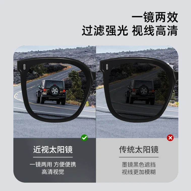 【中国直邮】 芬驰 【有度数的墨镜】近视专用墨镜登山旅行男女同款情侣眼睛防晒防紫外线开车太阳眼镜礼物1副 7