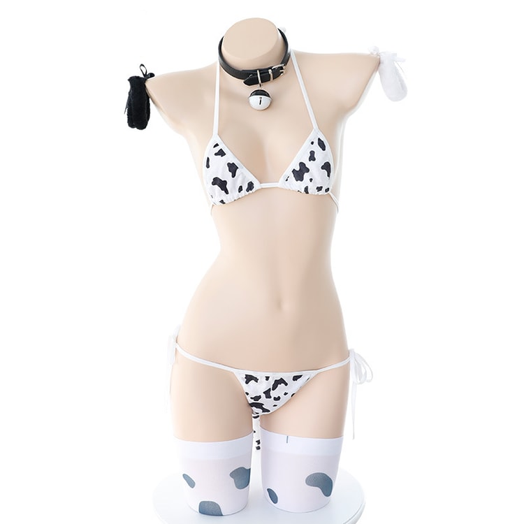 Sexy cute cow three-point erotic lingerie woman