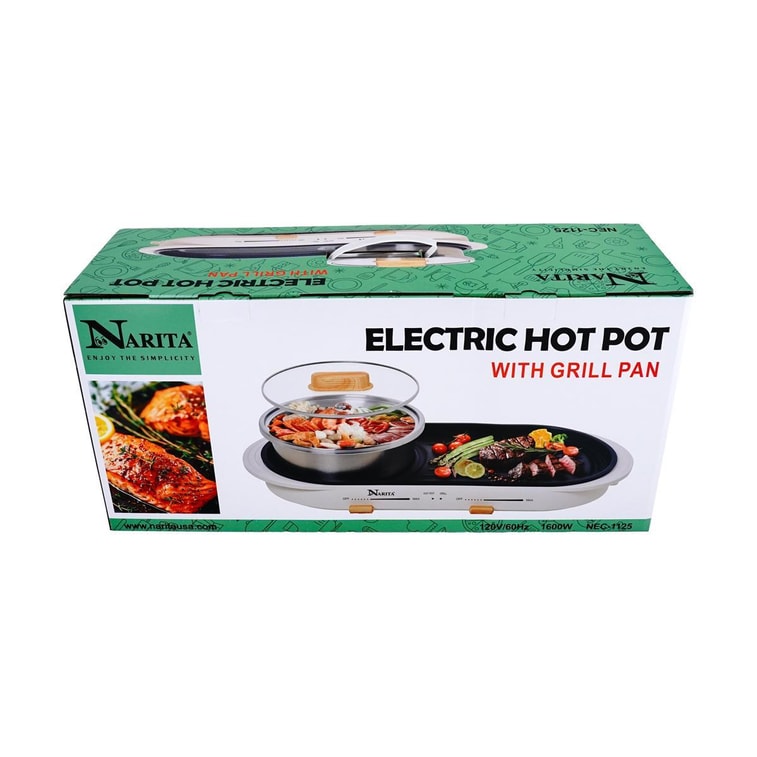 2 in 1 Stainless Steel Hot Pot & Non-Stick Gill NEC-1125 4