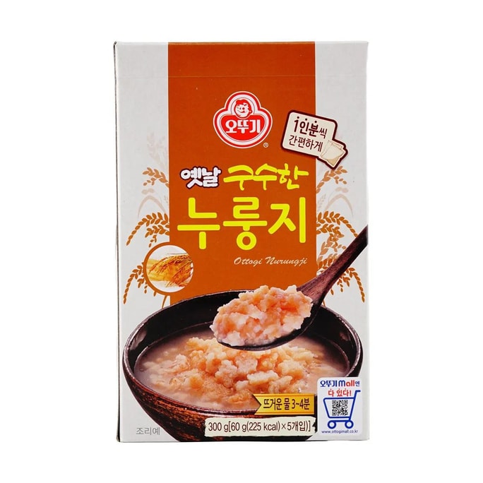 韓國OTTOGI不倒翁 米鍋巴 傳統鍋巴粥湯飯必備材料 5份裝 300g