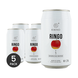 日本KIMINO 苹果果汁气泡水 350ml*5【5罐装】【低卡0脂】【23%果汁添加】【新旧包装随机发货】
