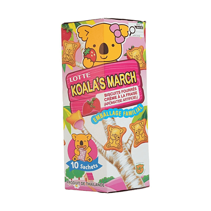 Koala's March Strawberry Cream Filled Cookies 0.69oz*10 packs 【Crispy Biscuit Shell】【Rich Strawberry Filling】