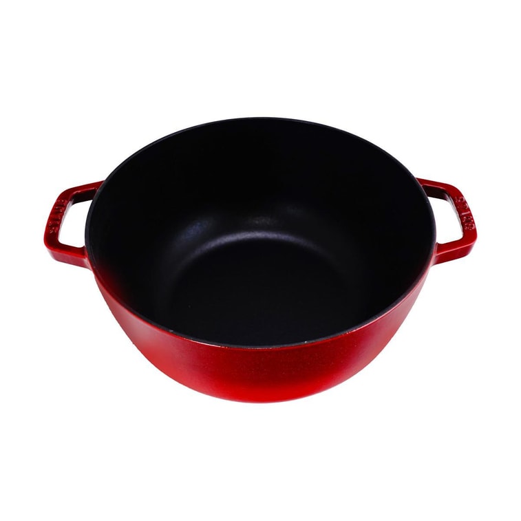 法国STAUB珐宝  马形锅盖黄铜旋钮 经典法式炖锅 樱桃红配黄铜旋钮 5QT 6