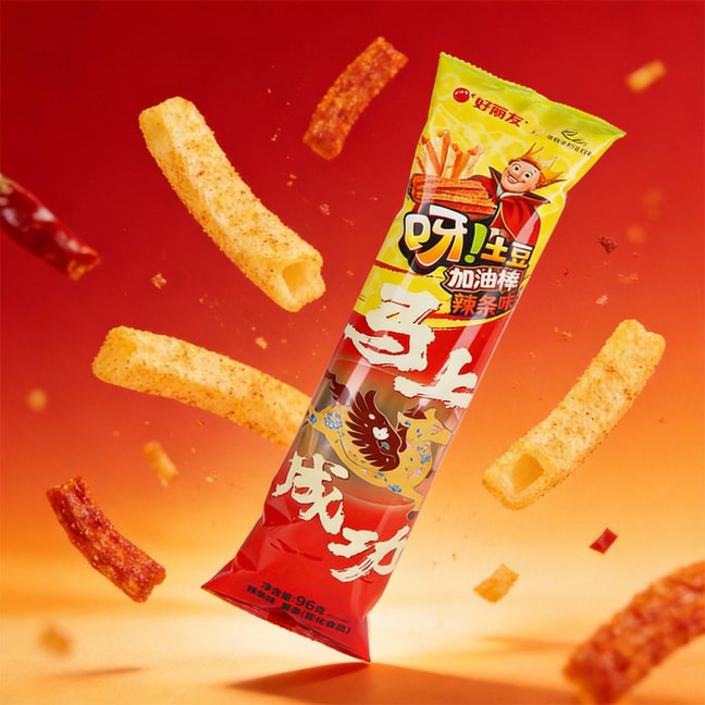 好丽友 呀土豆加油棒 空心薯条 辣条味 96g【“马上成功”马年限定包装】