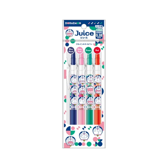 【日本直邮】Juice 口袋妖怪 哆啦A梦4色水性笔A14款 0.38mm