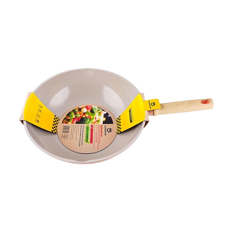 Wok en cristal de céramique, wok antiadhésif à concentration d'huile, couvercle non inclus, 12,6 pouces, convient pour cuisinières à induction et à gaz 6