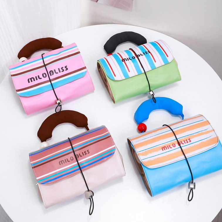 【中国直邮】 HSPM 大容量折叠可拆分洗漱包高级感便携旅行化妆包女性化妆工具收纳包 粉色 3