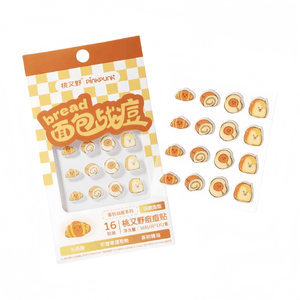[중국 직배송] 타오유예 여드름 패치, 남녀공용, 컨실러 기능, 투명 여드름 패치, 귀여운 빵 모양 여드름 패치, 16개입 * 1봉