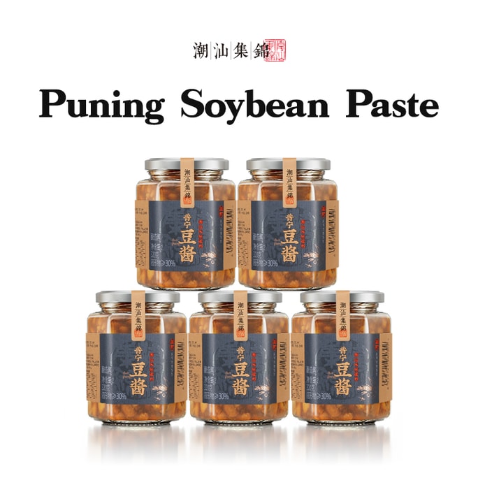 5 Bottles Puning Soybean Paste Soybean Sauce Bean Paste Seasoning Dipping Sauce 1600g