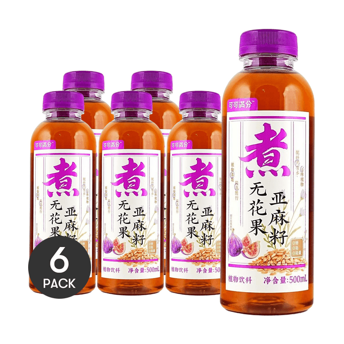 イチジクと亜麻仁の植物性飲料、16.91液量オンス×6【6パック】【砂糖0、脂肪0、カロリー0】