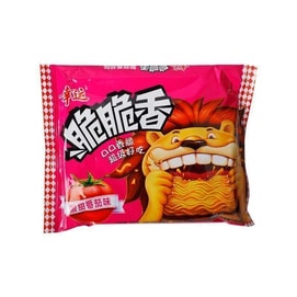 【中国直邮】 幸运 干脆面整箱装干吃面怀旧晚上解饿解馋小零食小吃休闲食品 脆脆香干脆面 酸甜番茄味 40g*5包