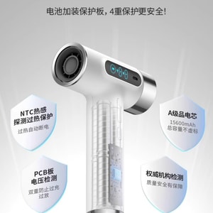 Wireless Hair Dryer USB-Charging Portable Quiet Operation for Dorm Use High Airflow Single Pack White