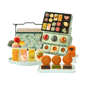 Three-Layer Mooncake Gift Box,20 Flavors 27 Pieces 37.74 oz【Low-Sugar Taro+Creamy Red Bean+Black Truffle Lava】