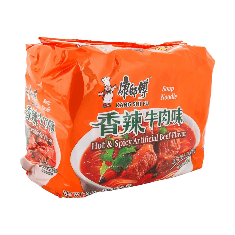 MASTER KONG Hot & Spicy Beef Ramen - Instant Noodles 5 Packs* 3.66oz 5