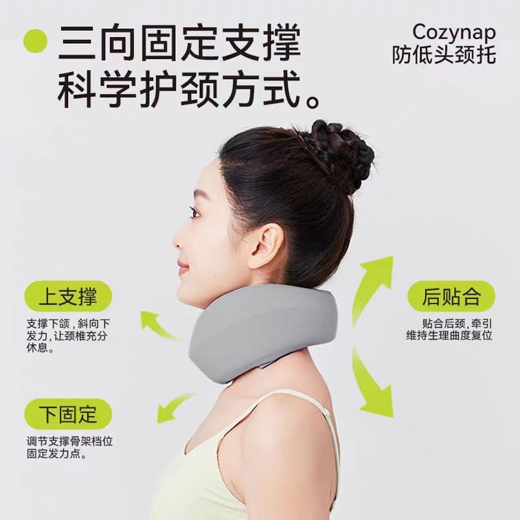 【中国からの直送】リラックスできるU字型ネックピロー、シンプルで持ち運びやすいU字型ネックサポートピロー、低反発素材、自宅、オフィス、旅行に最適（圧力0、グリーン）（首周り34～38cmに対応） 3