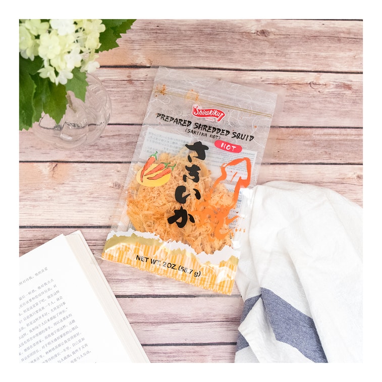 調理済み細切りイカ ホットスパイシー味 2オンス 【低脂肪・高タンパク質 ヘルシースナック】 3