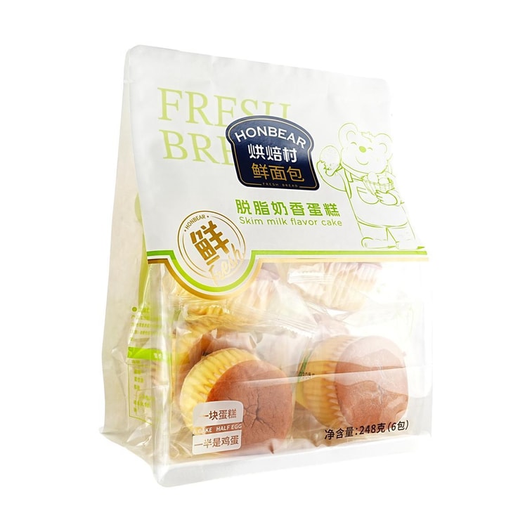 烘焙村 脱脂奶香蛋糕 6枚入  248g【营养早餐】 4