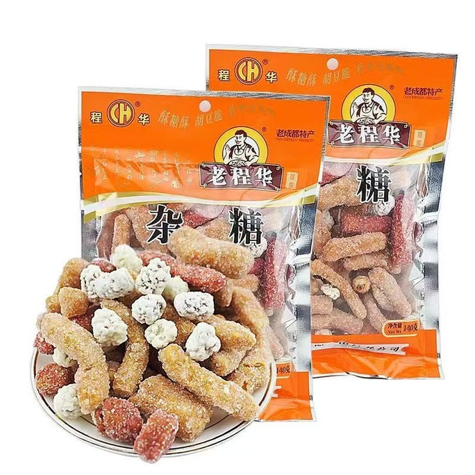 程华 传统手工杂糖老成都特产怀旧休闲零食小吃糖果140g*1包