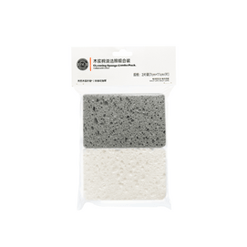 팡동라이 목재 펄프 설거지용 스펀지, 2개입, 기름때를 잔여물 없이 제거하는 식품 등급 주방 청소용 스펀지.