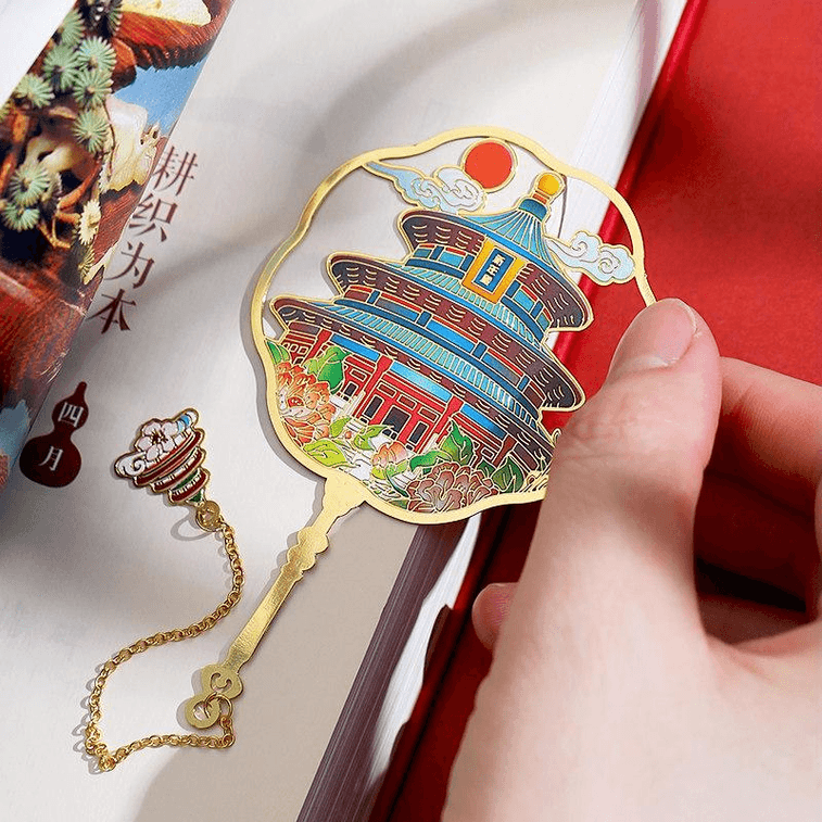 【中国直邮】 故宫淘宝 宫里宫外 故宫大学文创北京纪念品金属书签礼盒 颐和园 18*8.8*0.6厘米 3