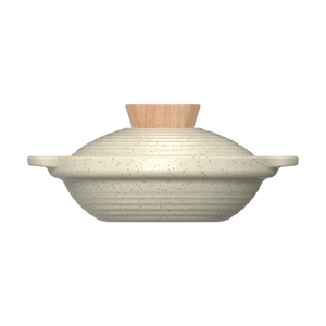 Yuan Shi Series Shallow Clay Pot 60.87 fl oz 【Heat-resistant Spodumene】【Multi-stove Compatible】